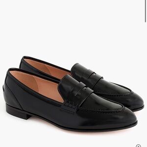 J. Crew Academy Italian Leather Classic Penny Loafers Slip-On Black J8501